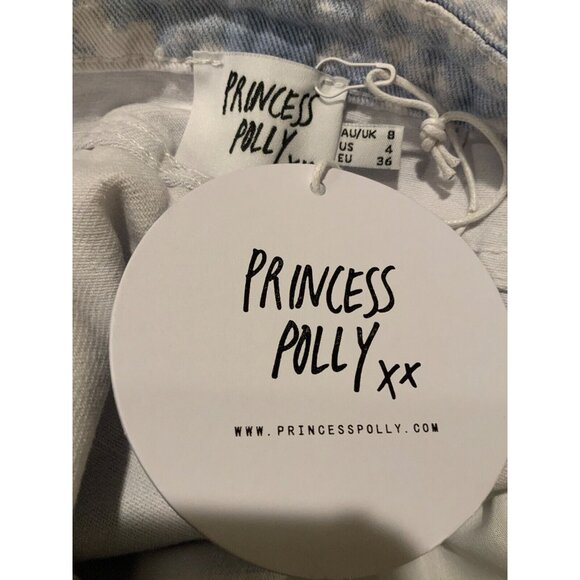 Polly Princess Blue & White Up In The Clouds Denim Mini Skirt, Size 4, NWT! - Picture 7 of 8